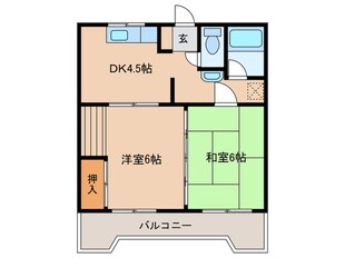 コーポ東荒子Aの物件間取画像